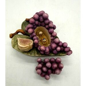 Harmony Kingdom Purple Grapes Figurine Hand Painted Removable Wooden Base